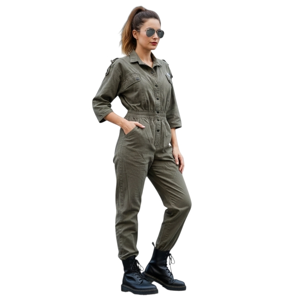 Vintage Dreams 3/4 Sleeve Jumpsuit- Small